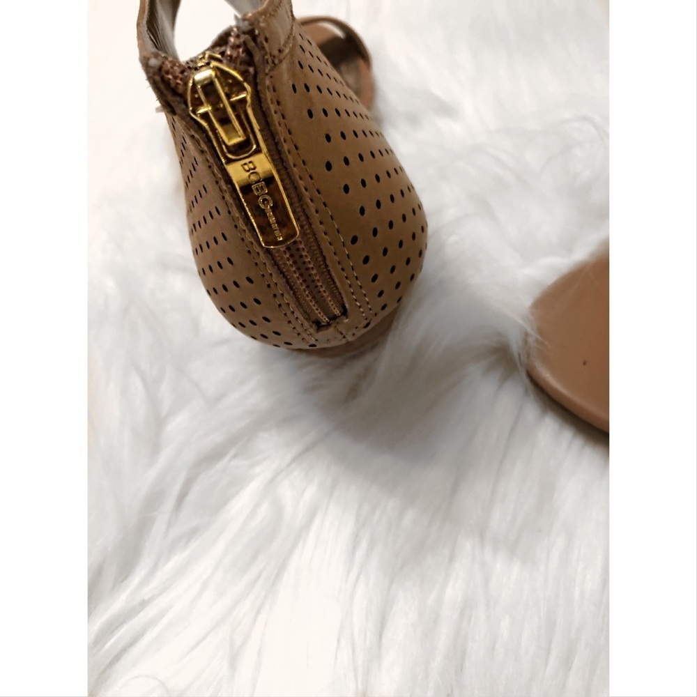 BCBGeneration leather mesh open toe wedge heels N… - image 3